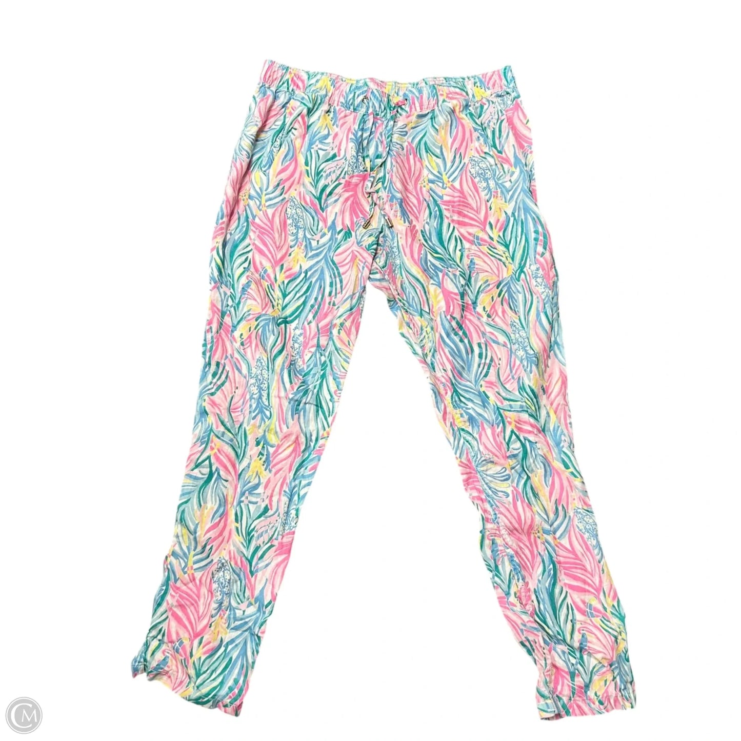 Pants Designer By Lilly Pulitzer In Blue & Pink, Size: 16