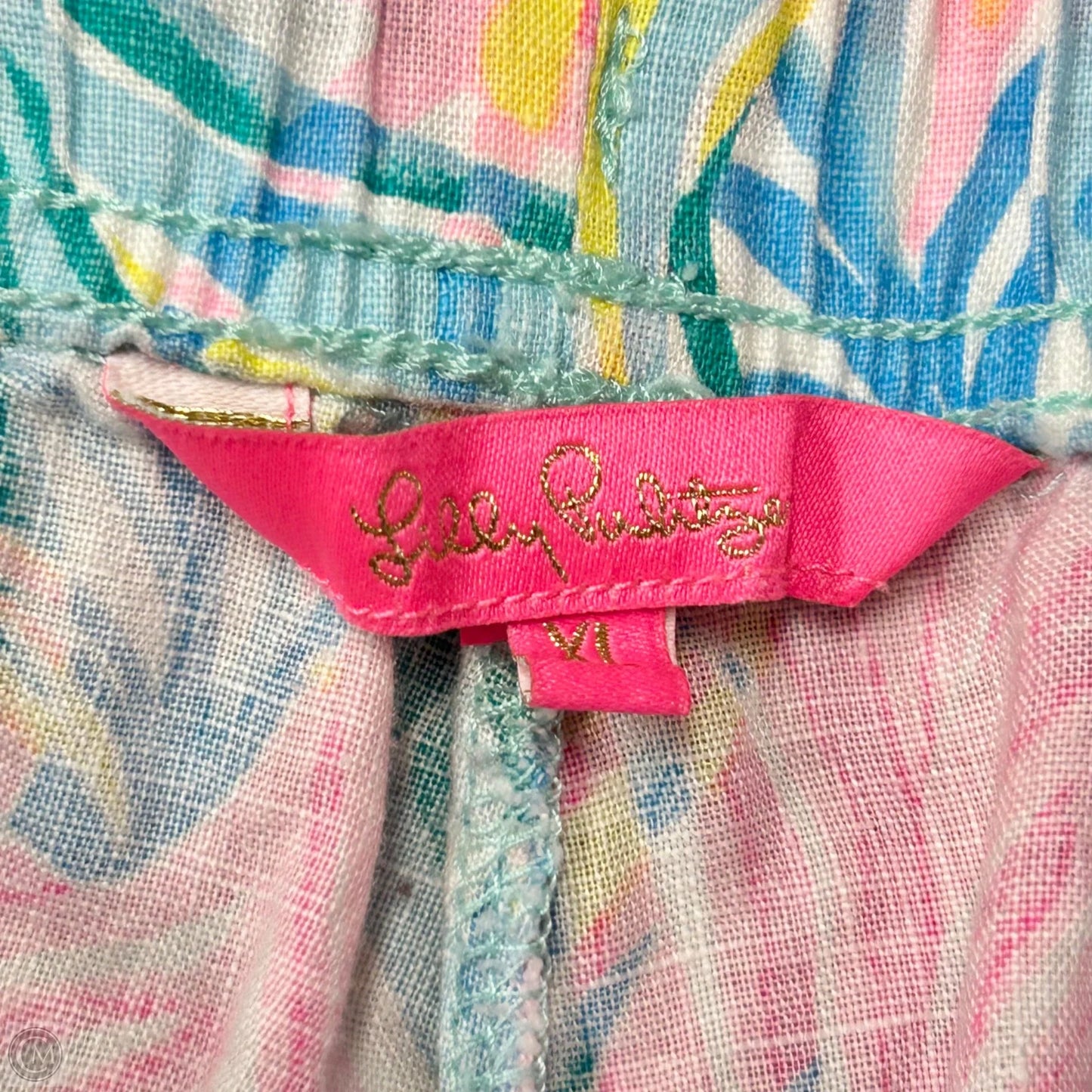 Pants Designer By Lilly Pulitzer In Blue & Pink, Size: 16