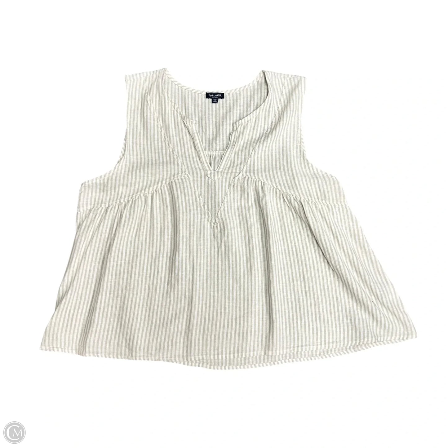 Top Sleeveless By Splendid In Grey & White, Size: Xl