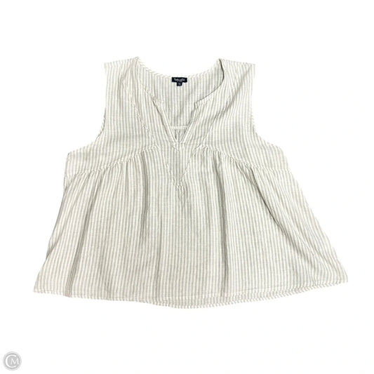 Top Sleeveless By Splendid In Grey & White, Size: Xl