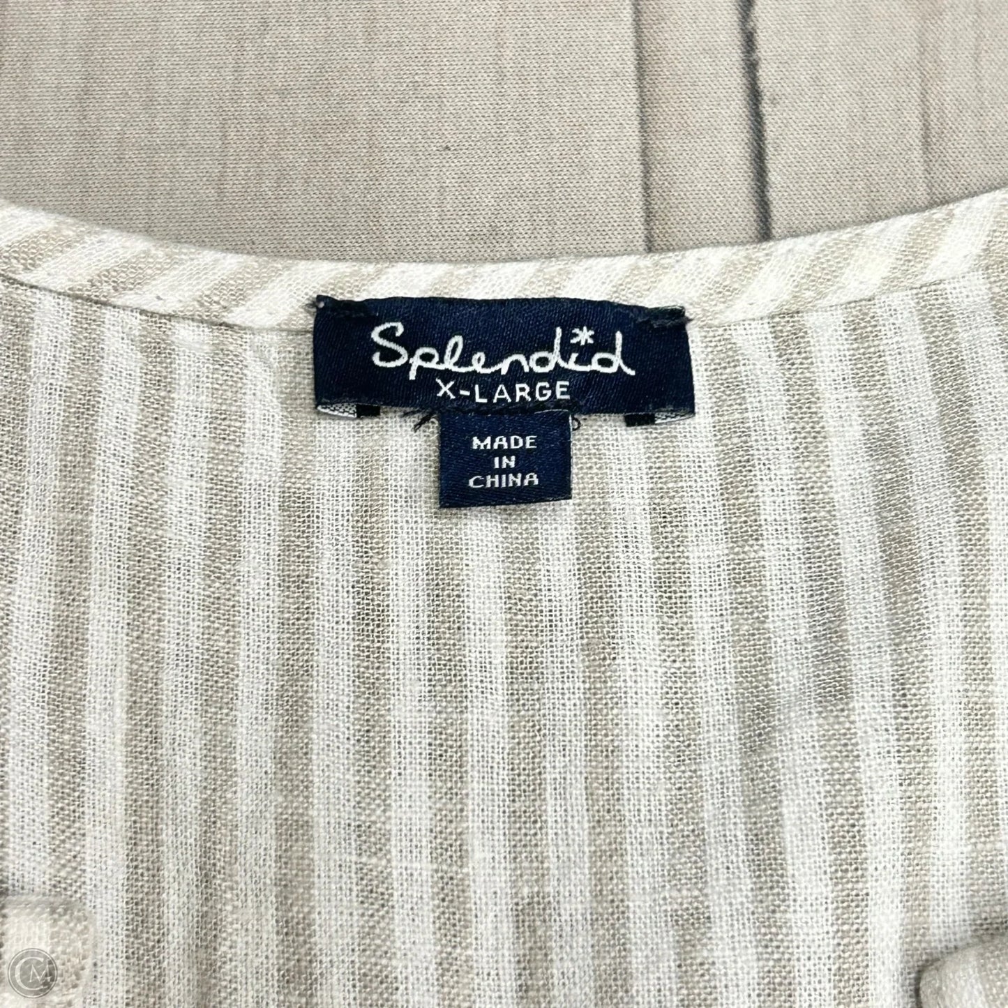 Top Sleeveless By Splendid In Grey & White, Size: Xl