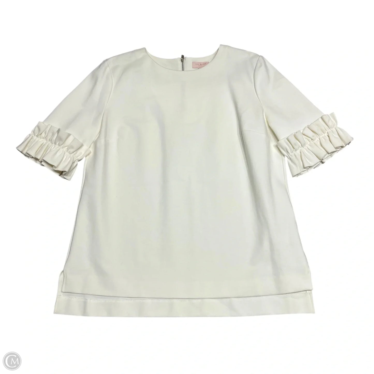 Top Short Sleeve By Ted Baker In Cream, Size: L