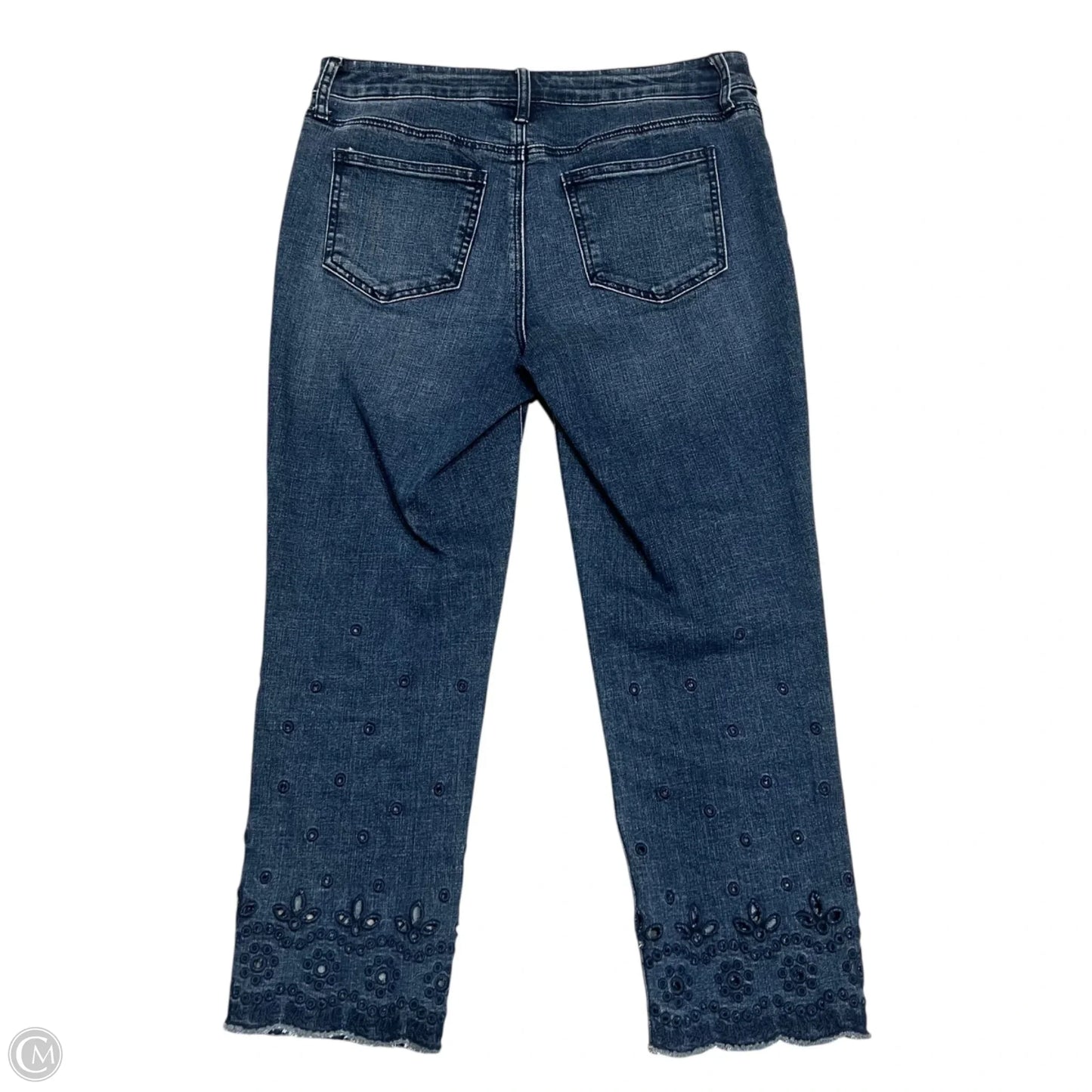 Jeans Cropped By Chicos In Blue Denim, Size: 4