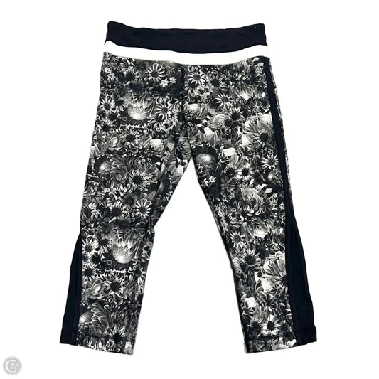 Athletic Capris By Lululemon In Black & Cream, Size: 6