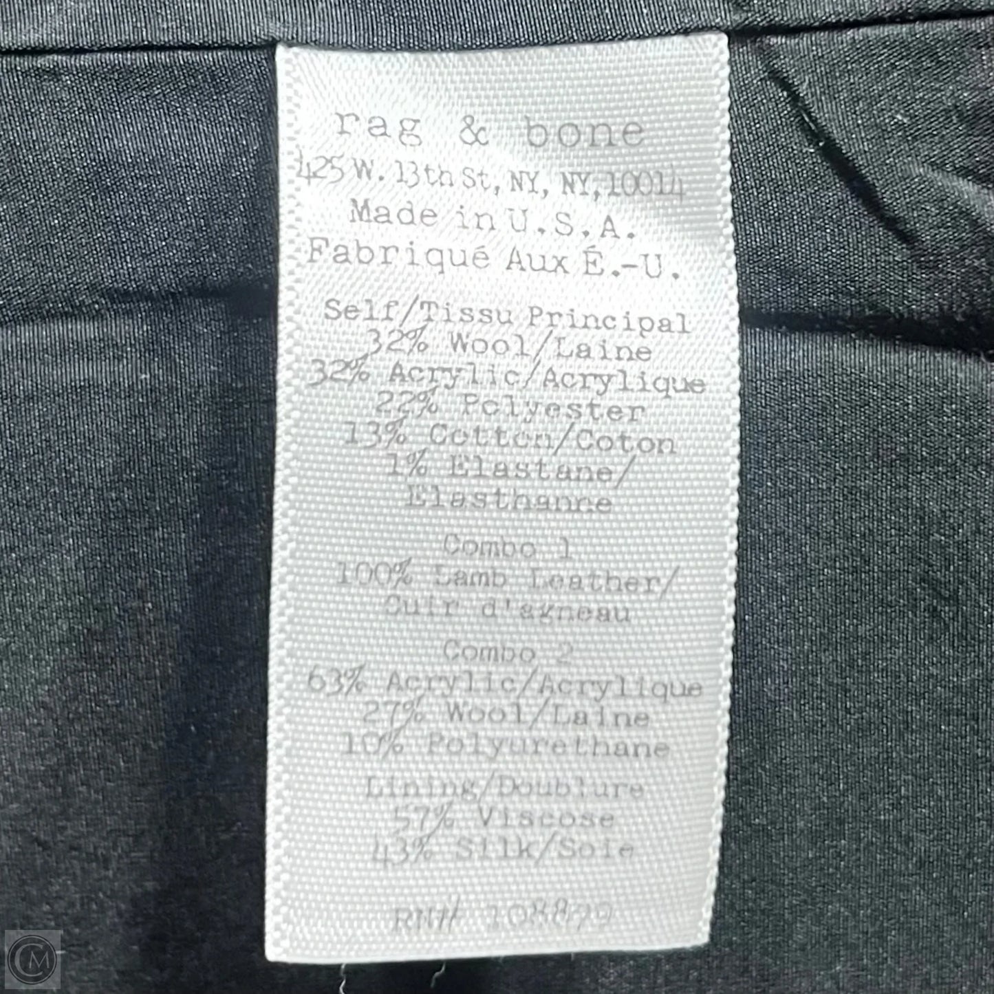 Sweatshirt Crewneck By Rag And Bone In Black & Cream, Size: L