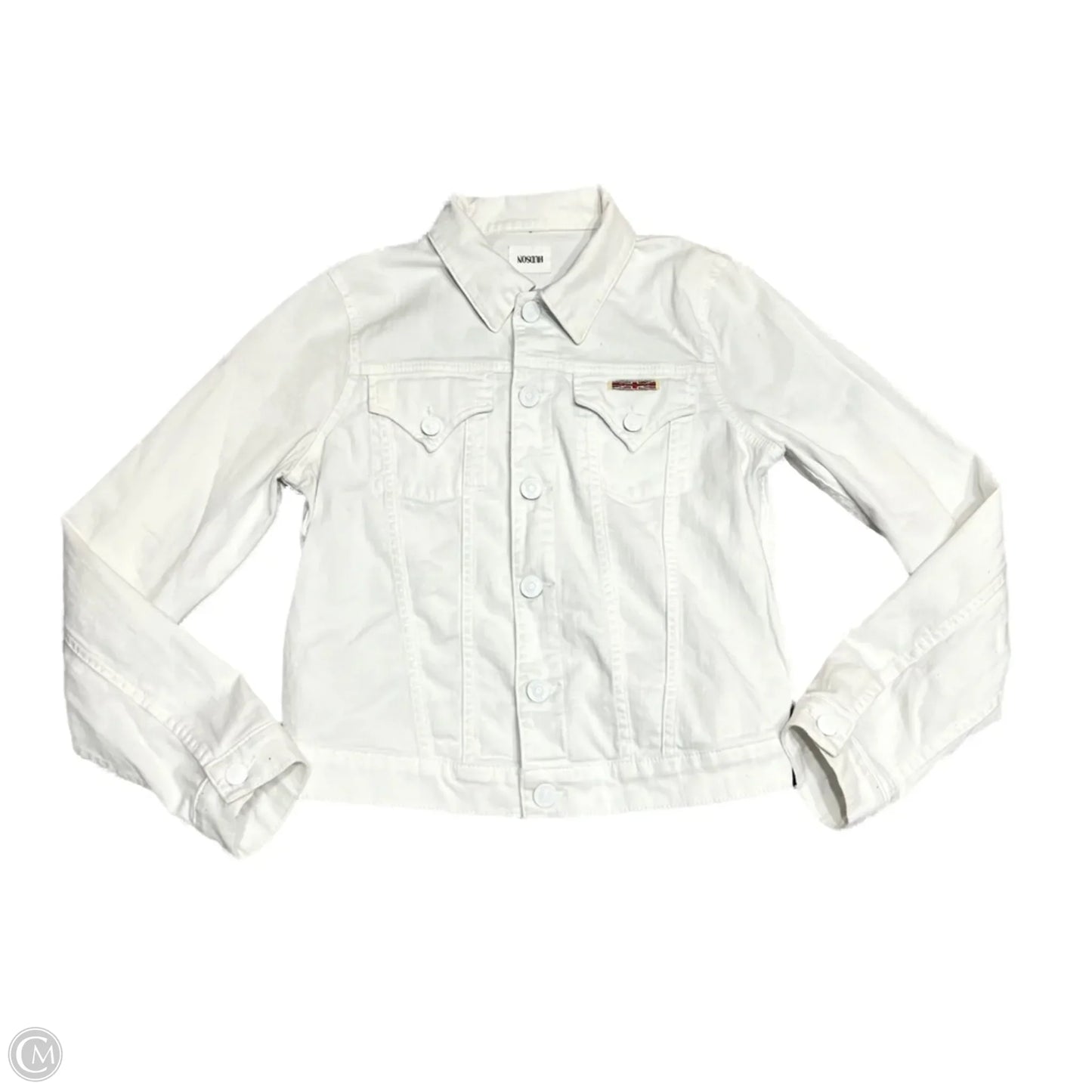 Jacket Denim By Hudson In White Denim, Size: S