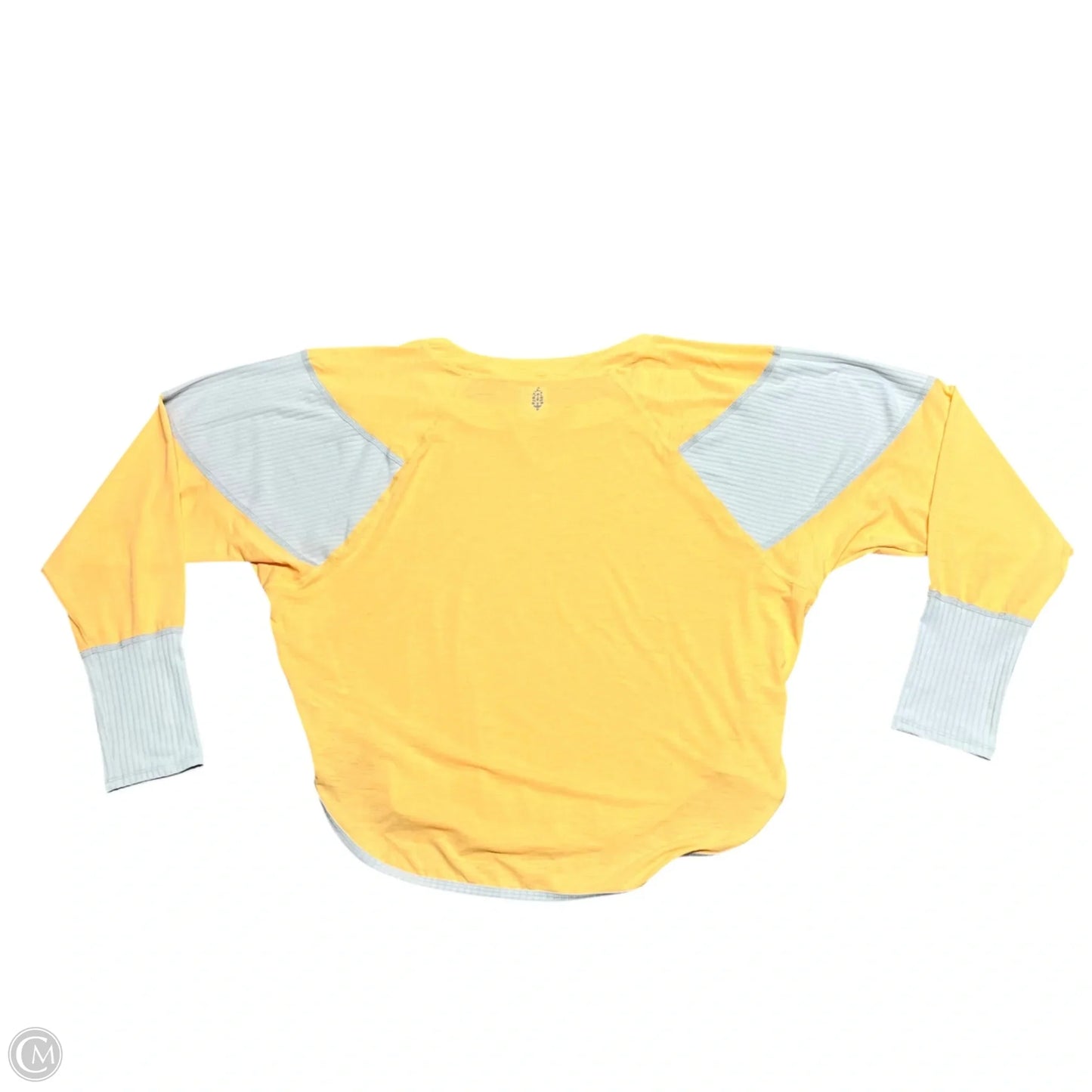 Athletic Top Long Sleeve Crewneck By Free People In Grey & Orange, Size: L