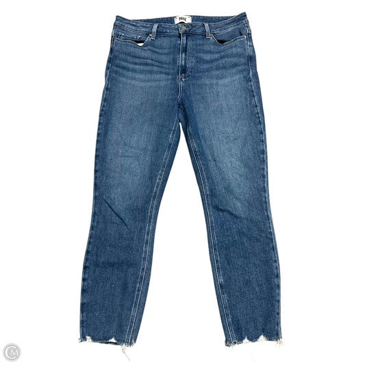 Jeans Cropped By Paige In Blue Denim, Size: 14