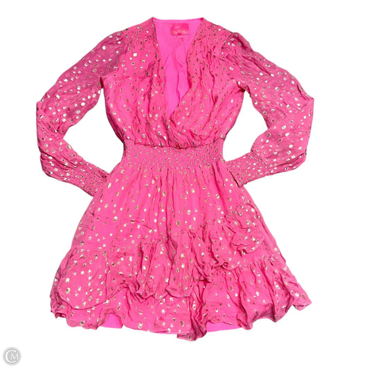 Dress Designer By Lilly Pulitzer In Gold & Pink, Size: S