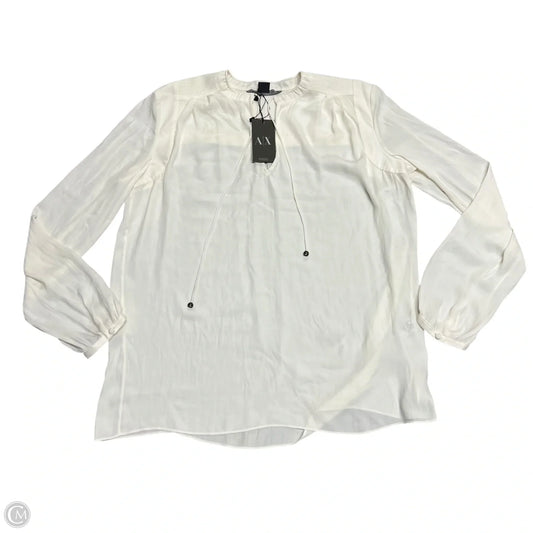 Top Long Sleeve By Armani Exchange In Cream, Size: M