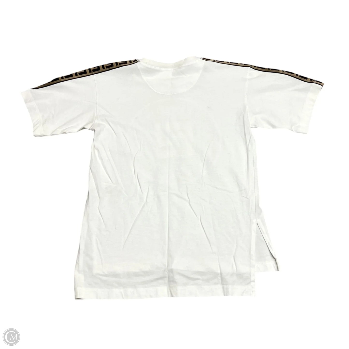 Top Short Sleeve Luxury Designer By Fendi In Cream & White, Size: Xs