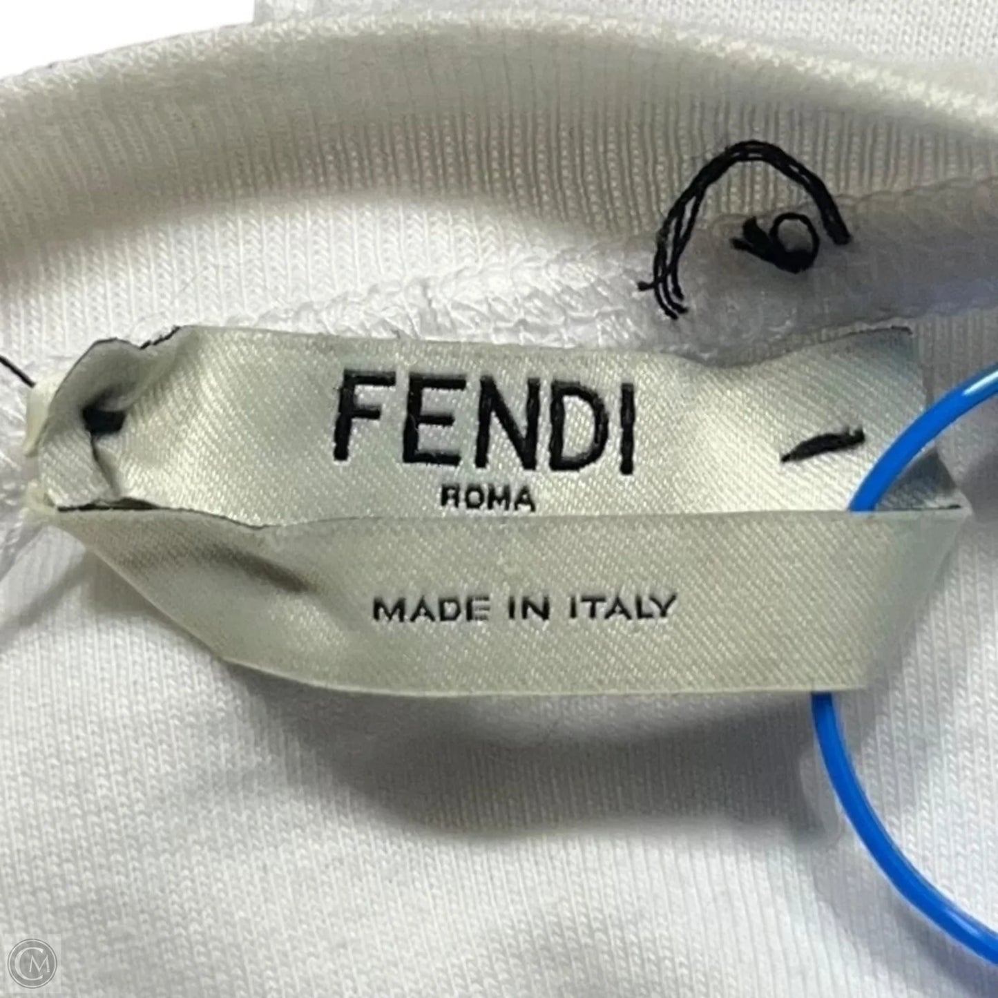 Top Short Sleeve Luxury Designer By Fendi In Cream & White, Size: Xs