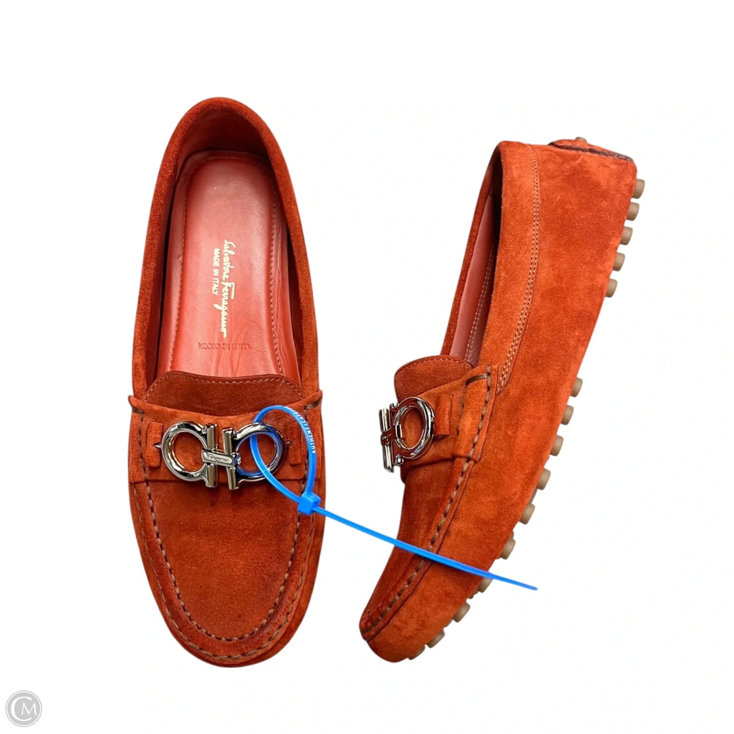 Shoes Luxury Designer By Ferragamo In Orange, Size: 7