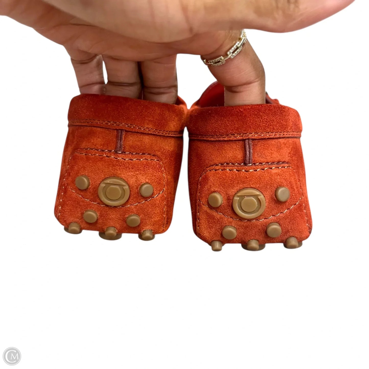 Shoes Luxury Designer By Ferragamo In Orange, Size: 7