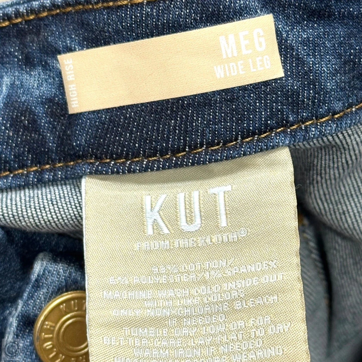 Jeans Wide Leg By Kut In Blue Denim, Size: 14