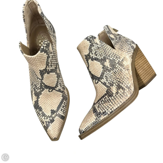 Boots Ankle Heels By Vince Camuto In Snakeskin Print, Size: 7