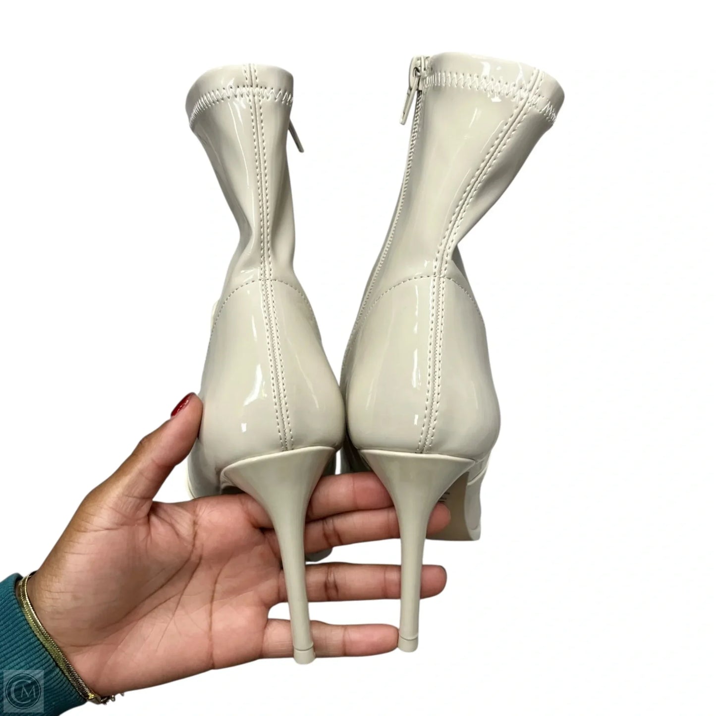 Boots Ankle Heels By Steve Madden In Cream, Size: 7