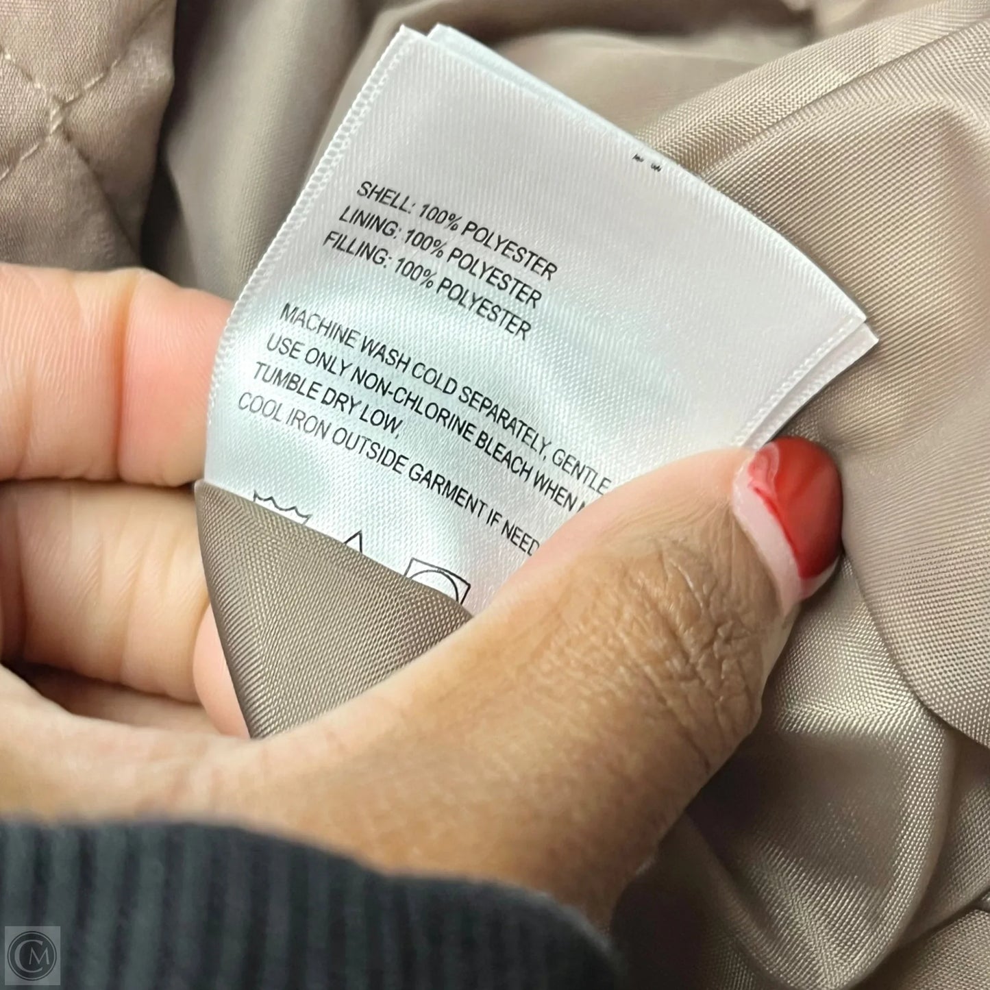 Coat Puffer & Quilted By Laundry In Taupe, Size: L