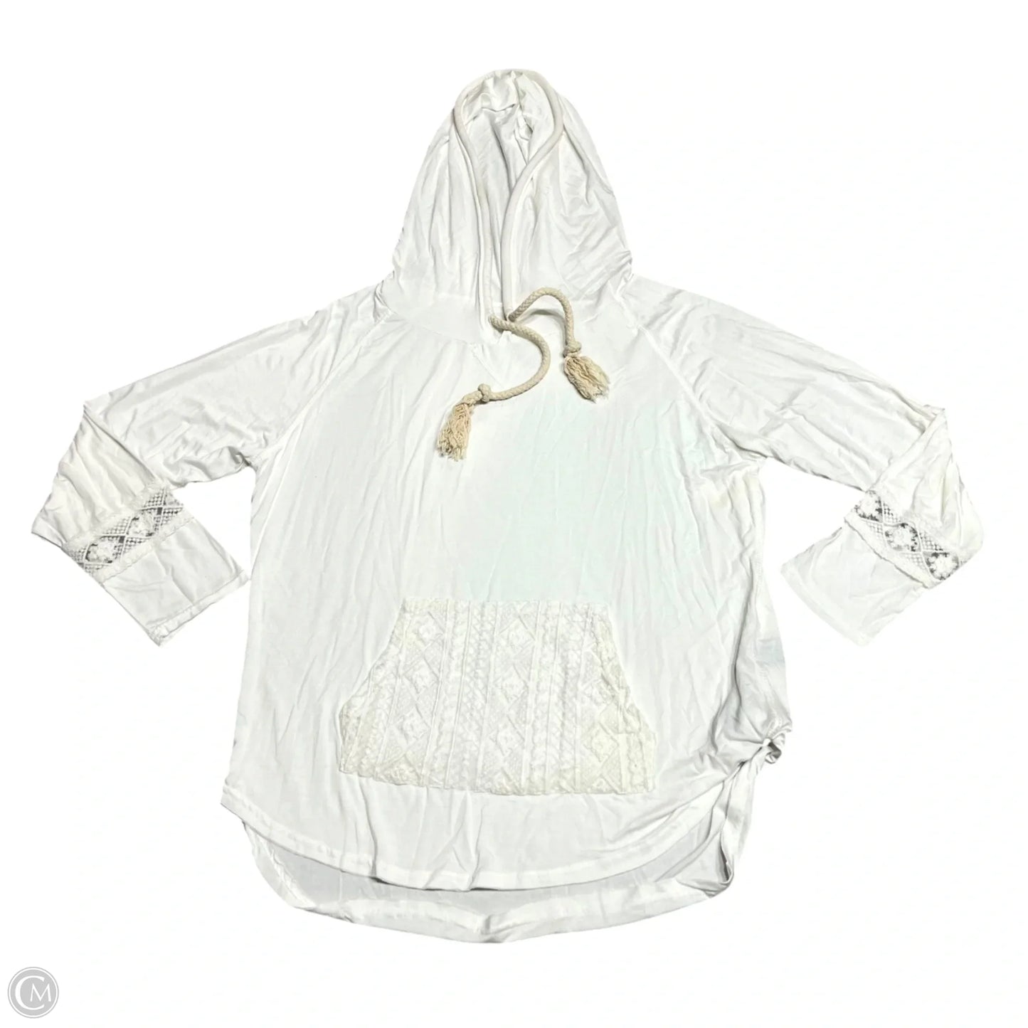 Sweatshirt Hoodie By Pol In Cream, Size: L