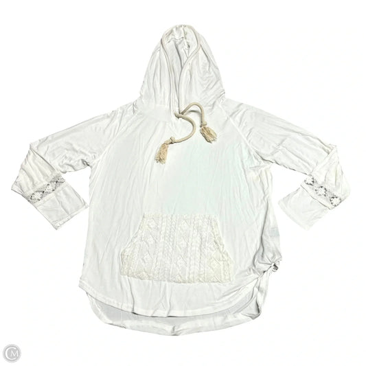 Sweatshirt Hoodie By Pol In Cream, Size: L