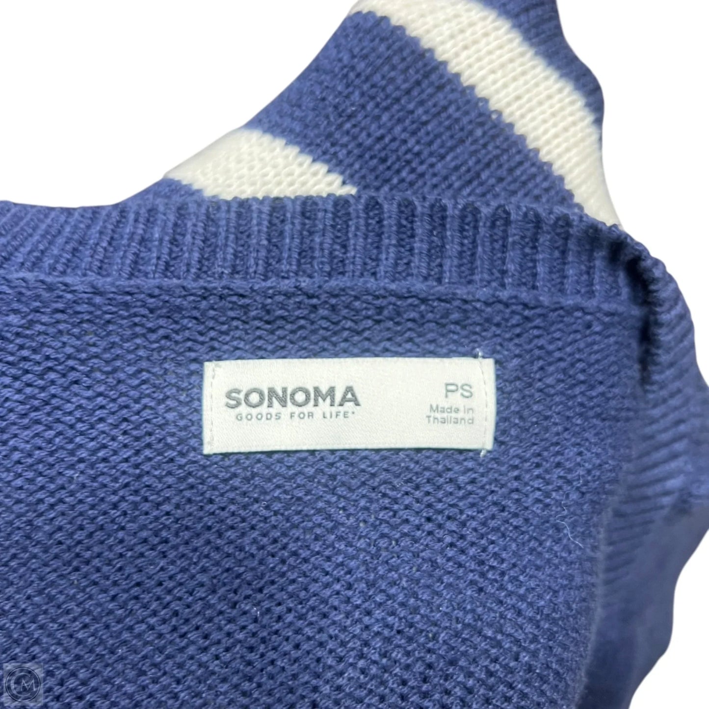 Dress Sweater By Sonoma In Blue & White, Size: S