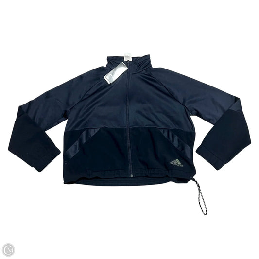 Athletic Jacket By Adidas In Navy, Size: M