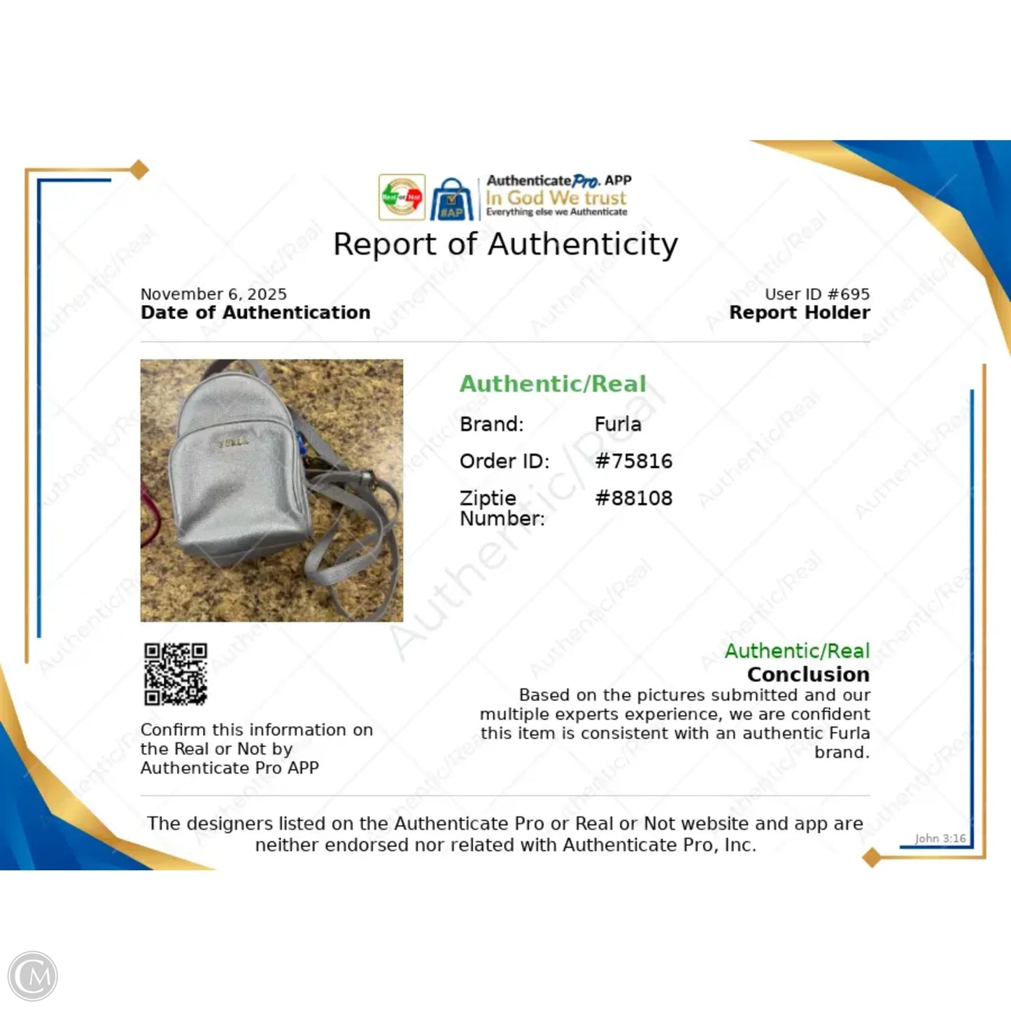 Backpack Luxury Designer By Furla, Size: Medium