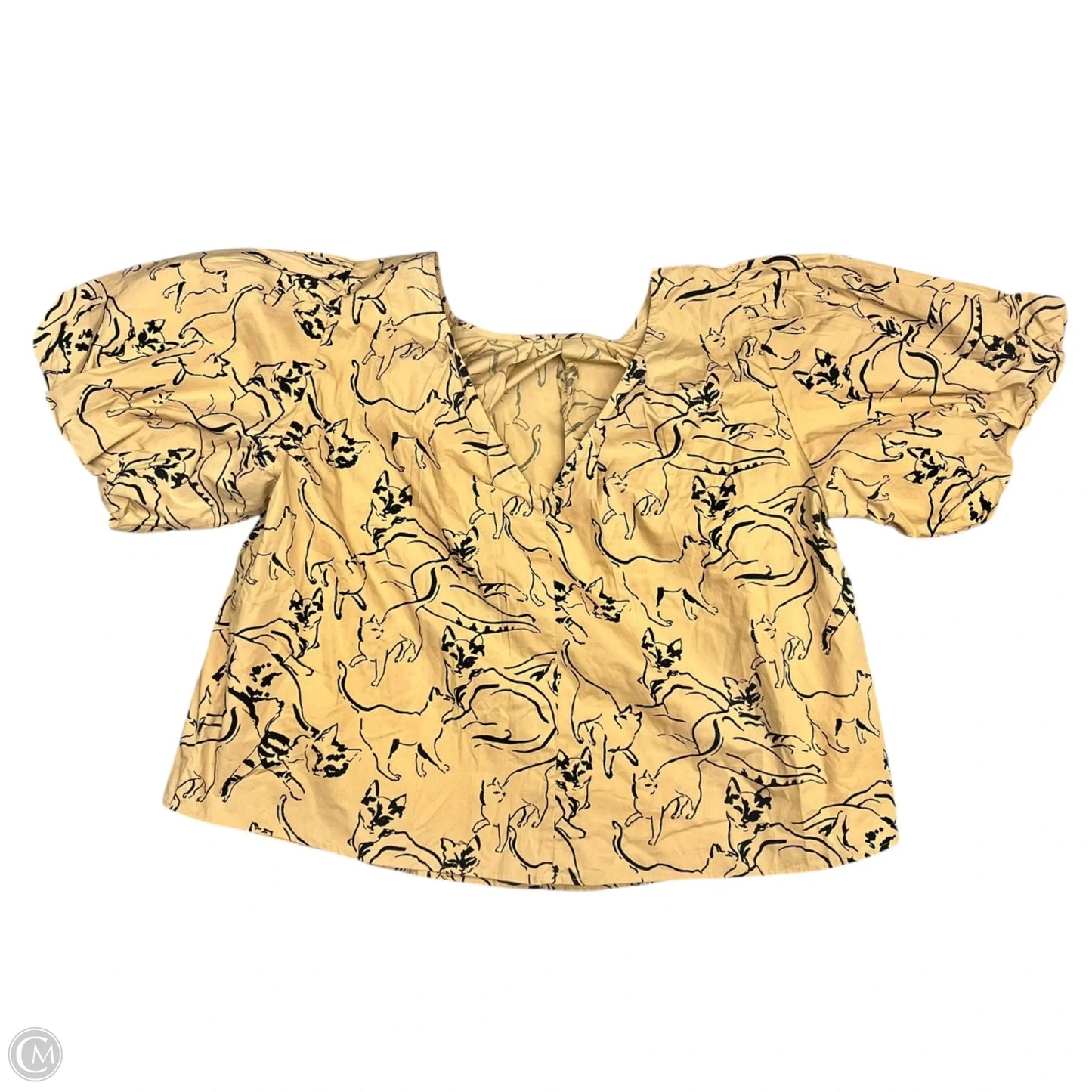 Top Short Sleeve By Maeve In Black & Tan, Size: 1x