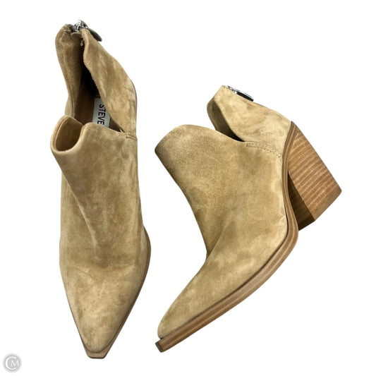 Boots Ankle Heels By Steve Madden In Tan, Size: 6.5