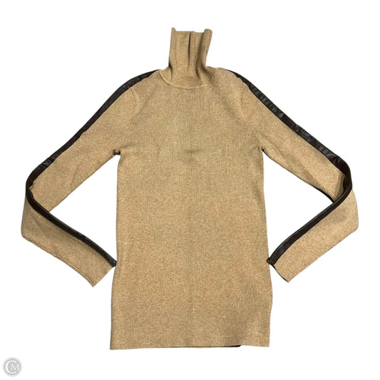 Sweater By Lauren By Ralph Lauren In Brown & Tan, Size: M