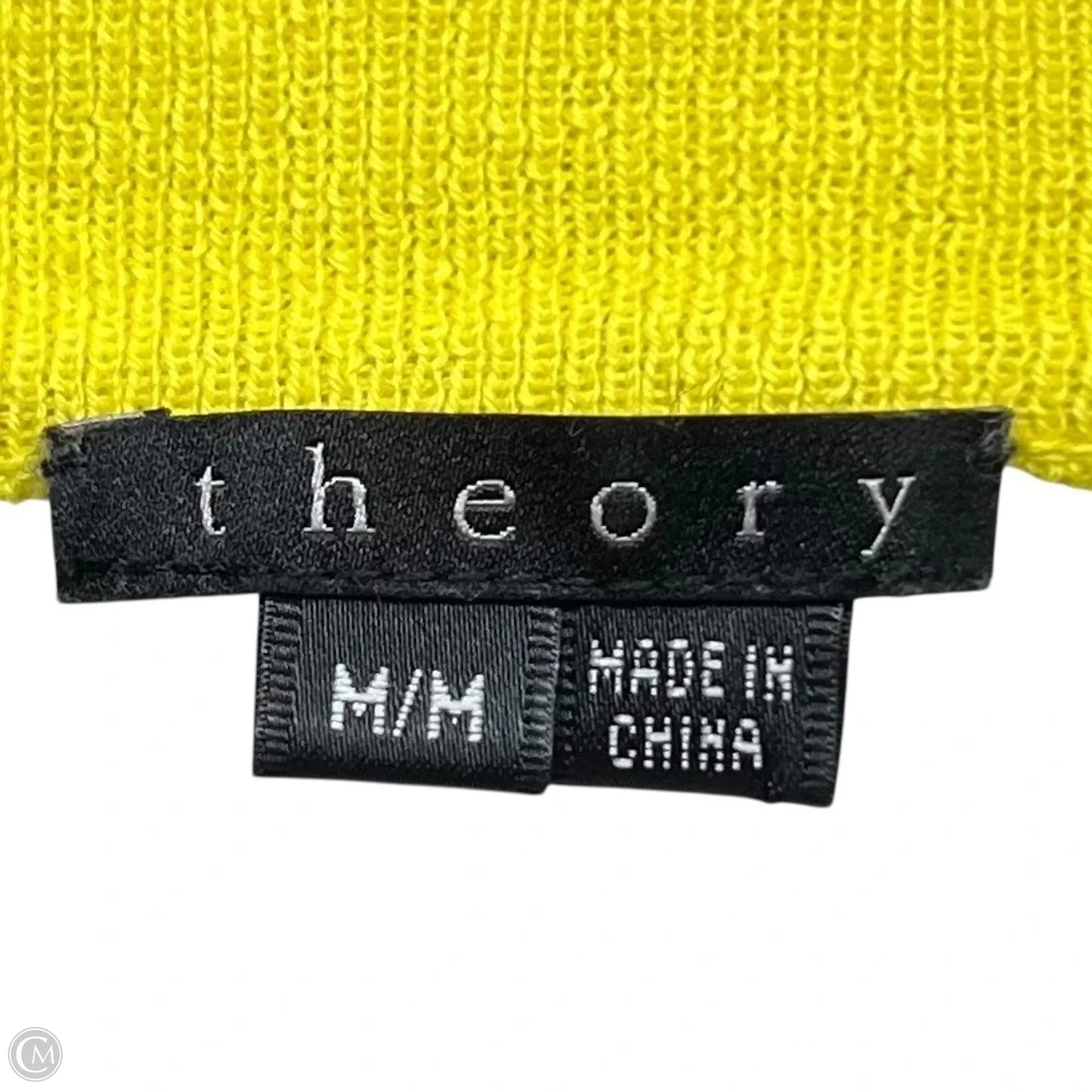 Sweater Cardigan By Theory In Grey & Yellow, Size: M