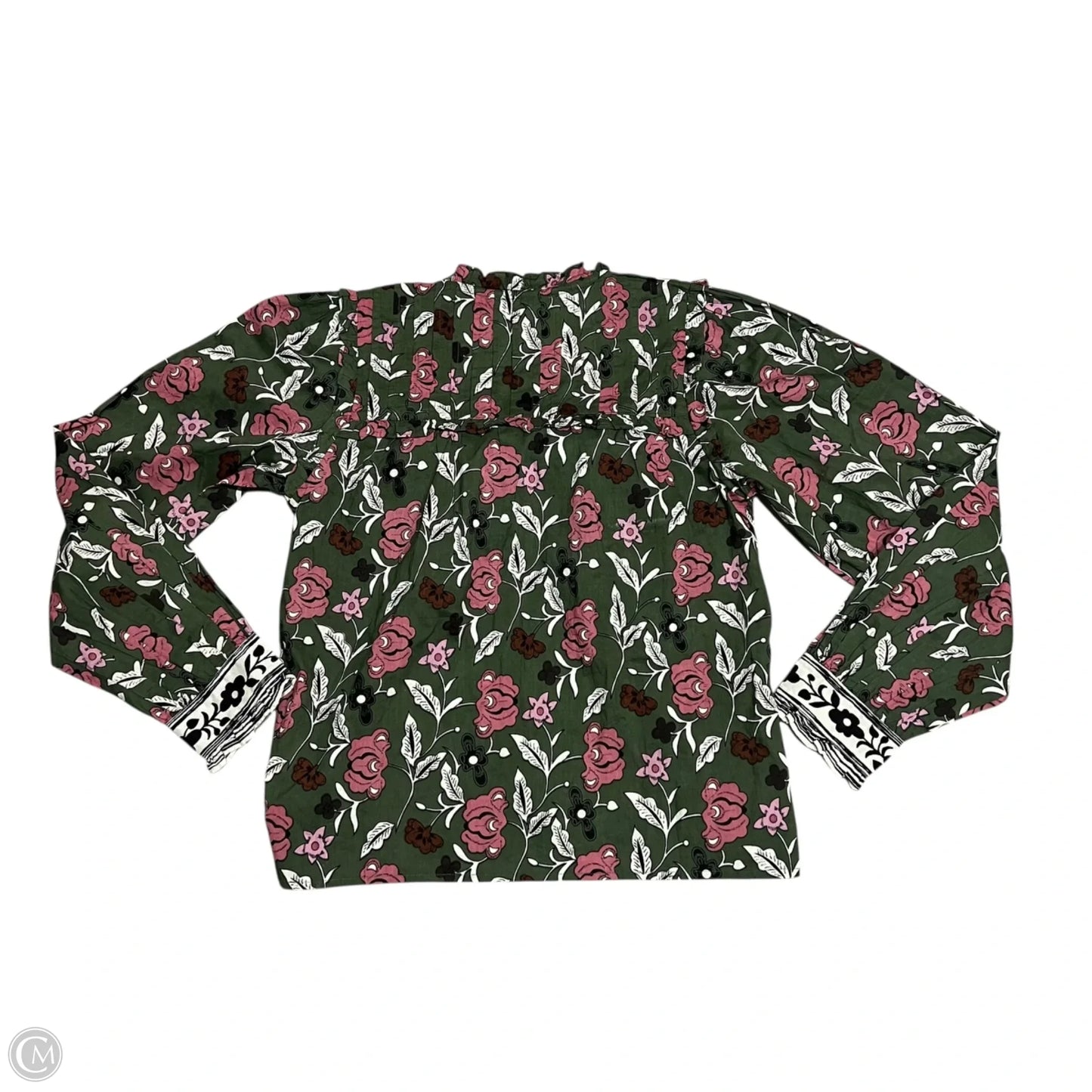 Top Long Sleeve By Cleobella In Green & Pink, Size: Xs