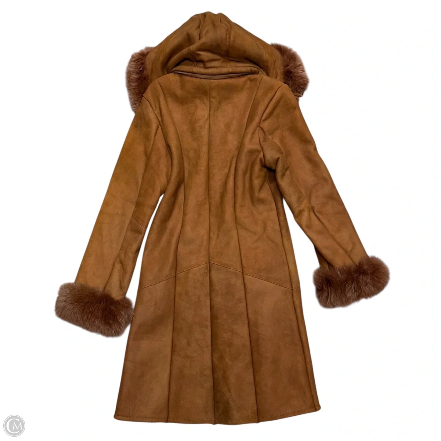 Coat Trench Coat By Tibor Leathers In Brown, Size: M