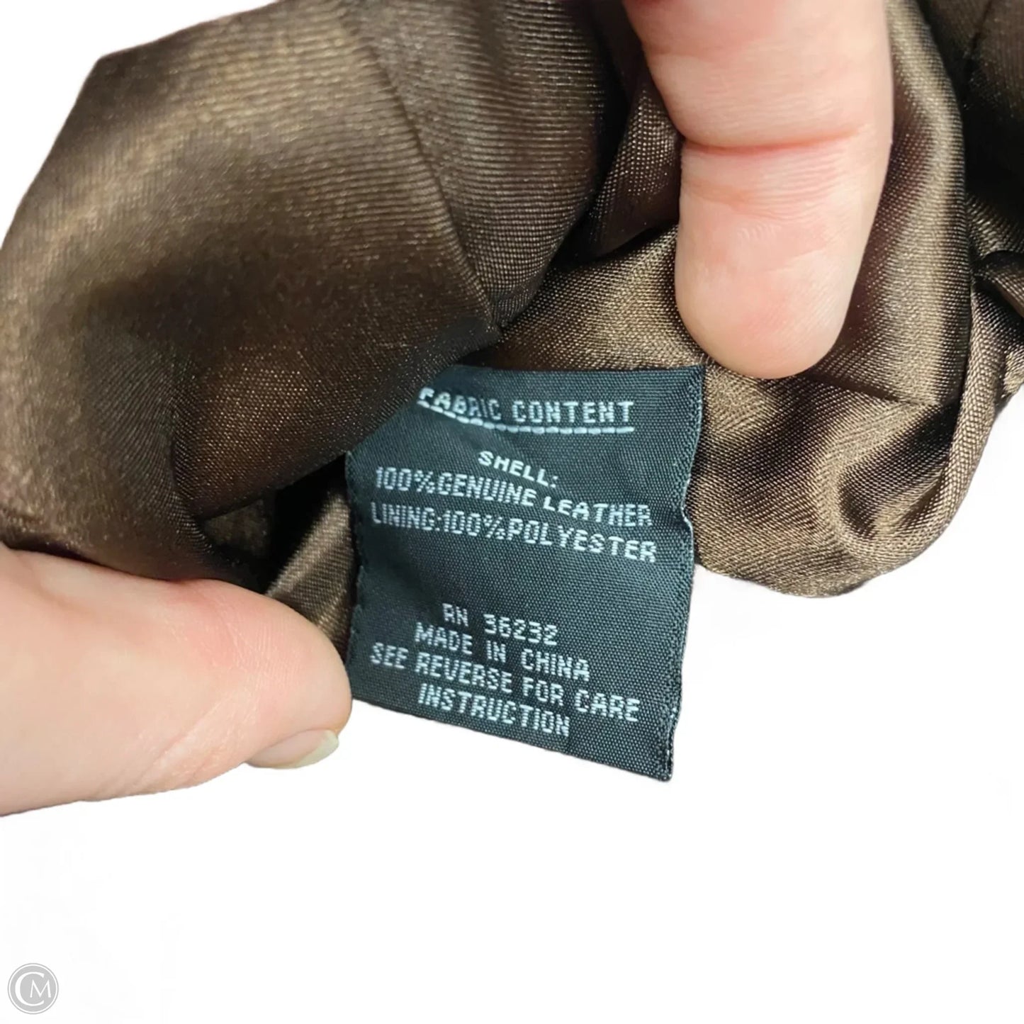 Jacket Leather By Portrait In Brown, Size: M