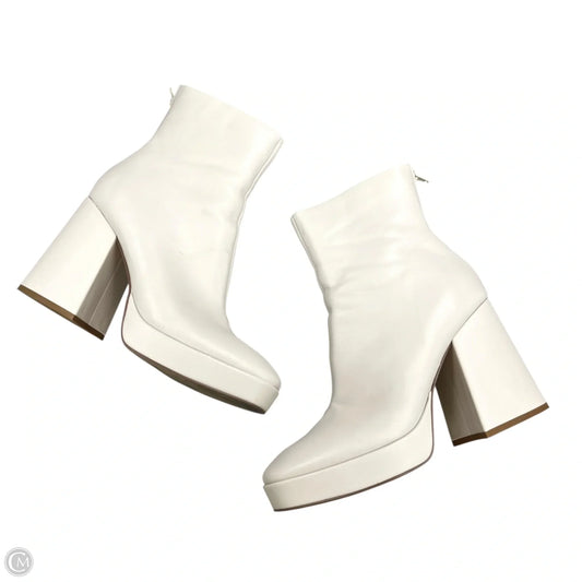 Boots Ankle Heels By Steve Madden In Cream, Size: 10