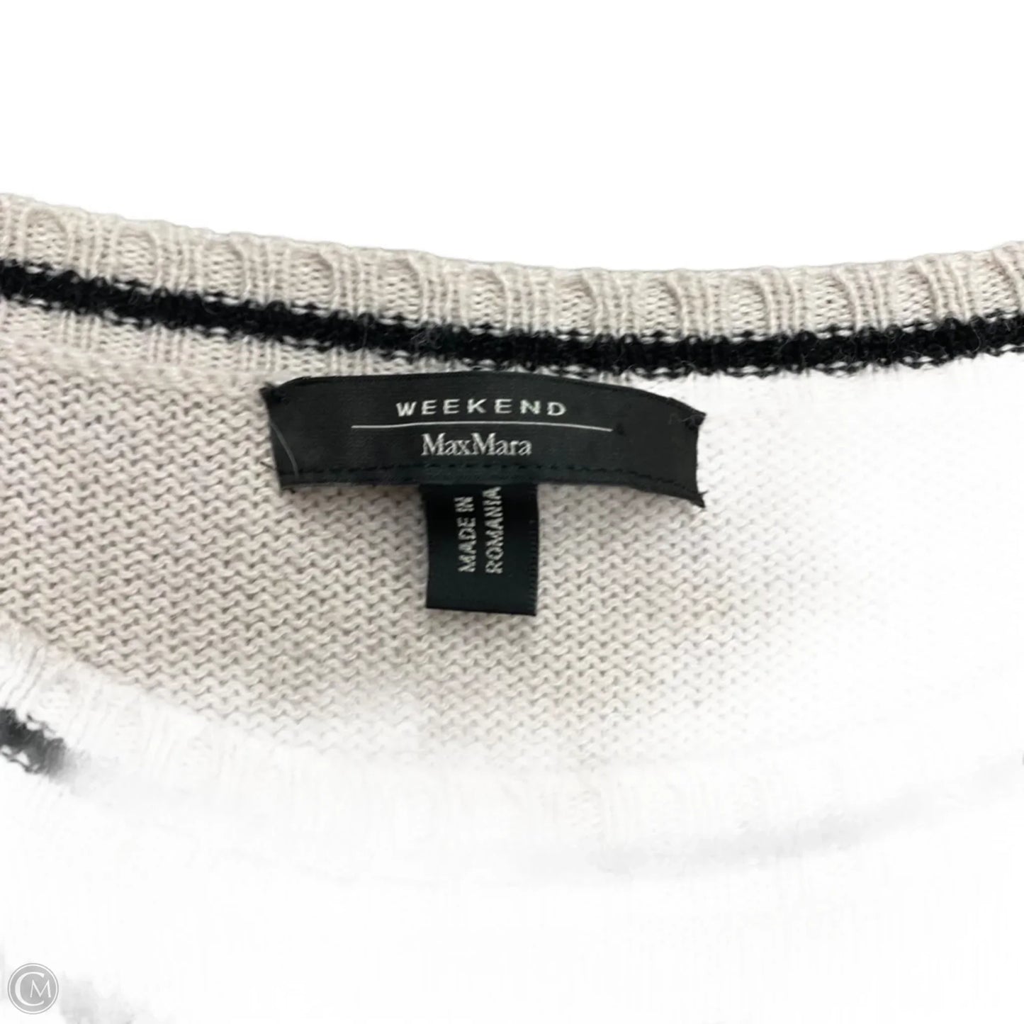 Sweater Designer By Max Mara In Black & Cream, Size: M