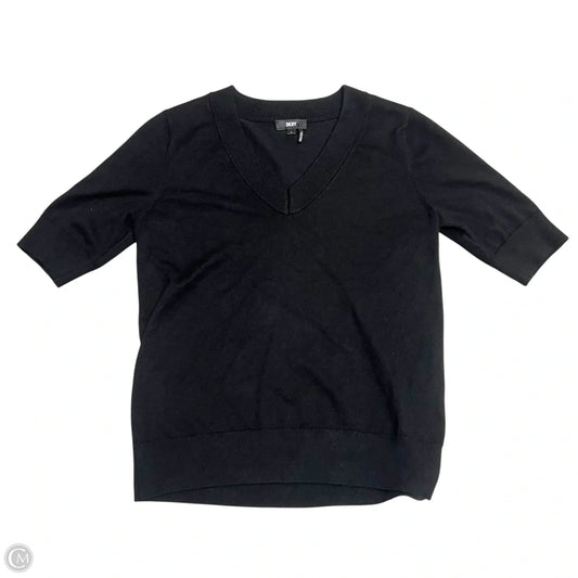 Sweater Short Sleeve By Dkny In Black, Size: M