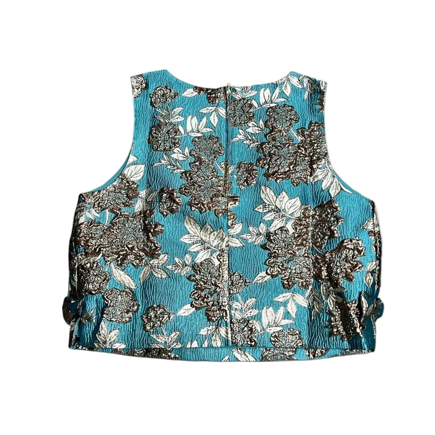 Top Sleeveless Designer By Lilly Pulitzer In Blue & Gold, Size: M