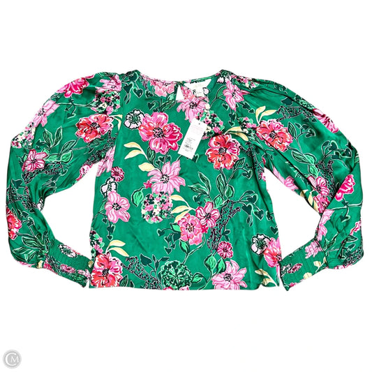 Top Long Sleeve Designer By Lilly Pulitzer In Green & Pink, Size: S