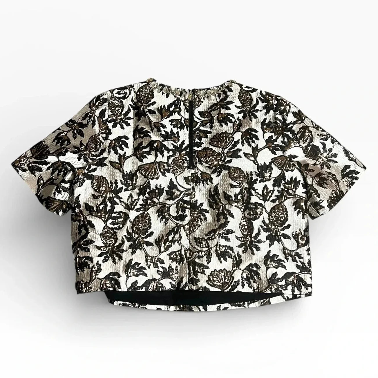 Top Short Sleeve Designer By Lilly Pulitzer In Black & Gold, Size: Xs