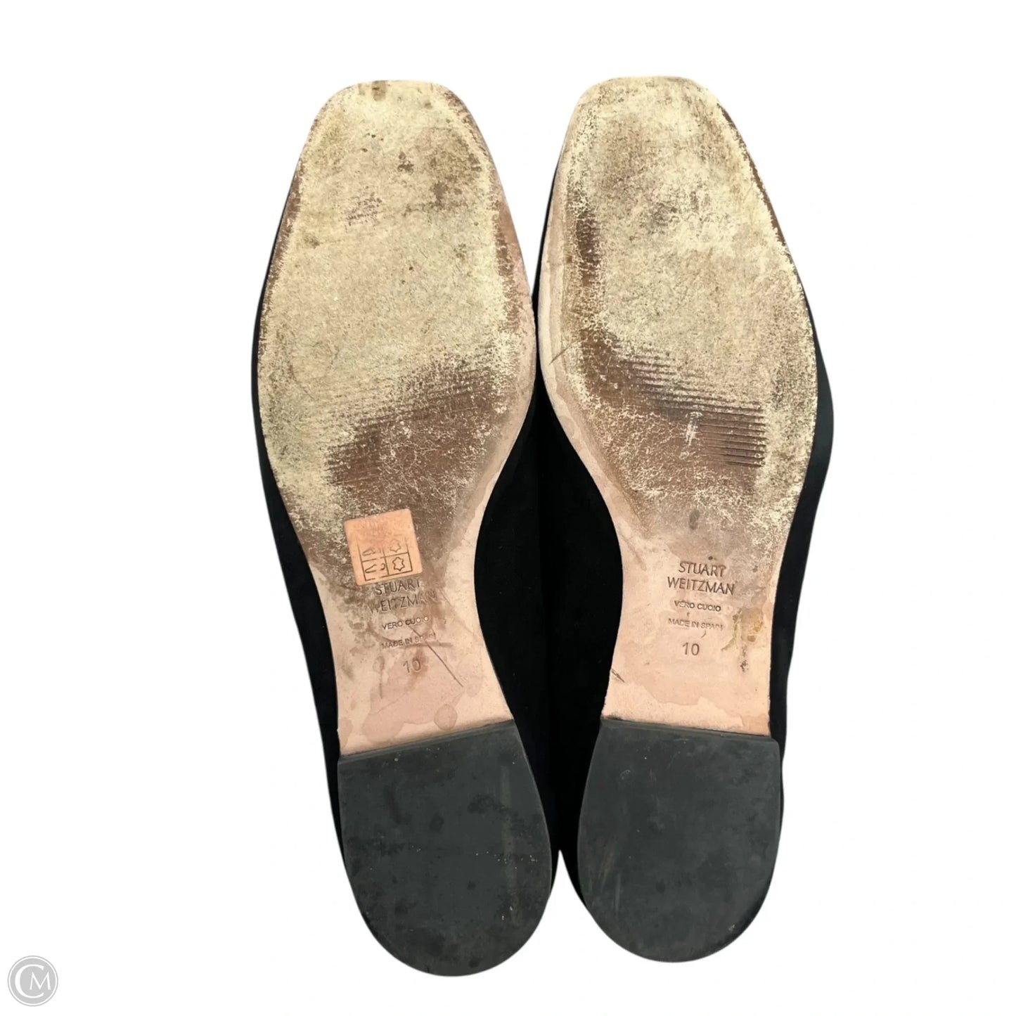 Shoes Designer By Stuart Weitzman In Black & Gold, Size: 10