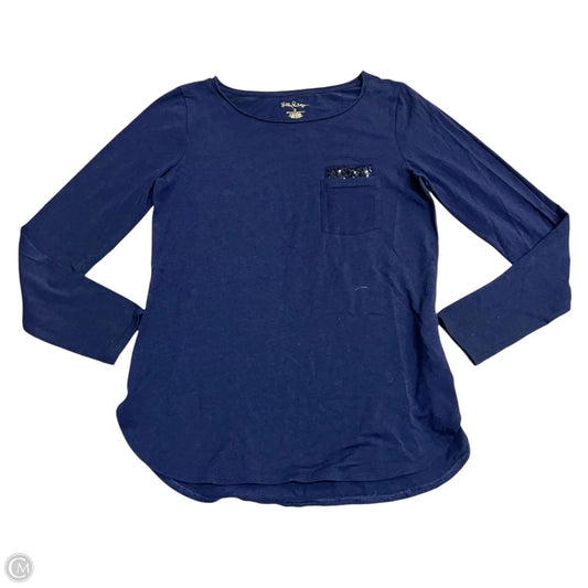 Top Long Sleeve Designer By Lilly Pulitzer In Navy, Size: S