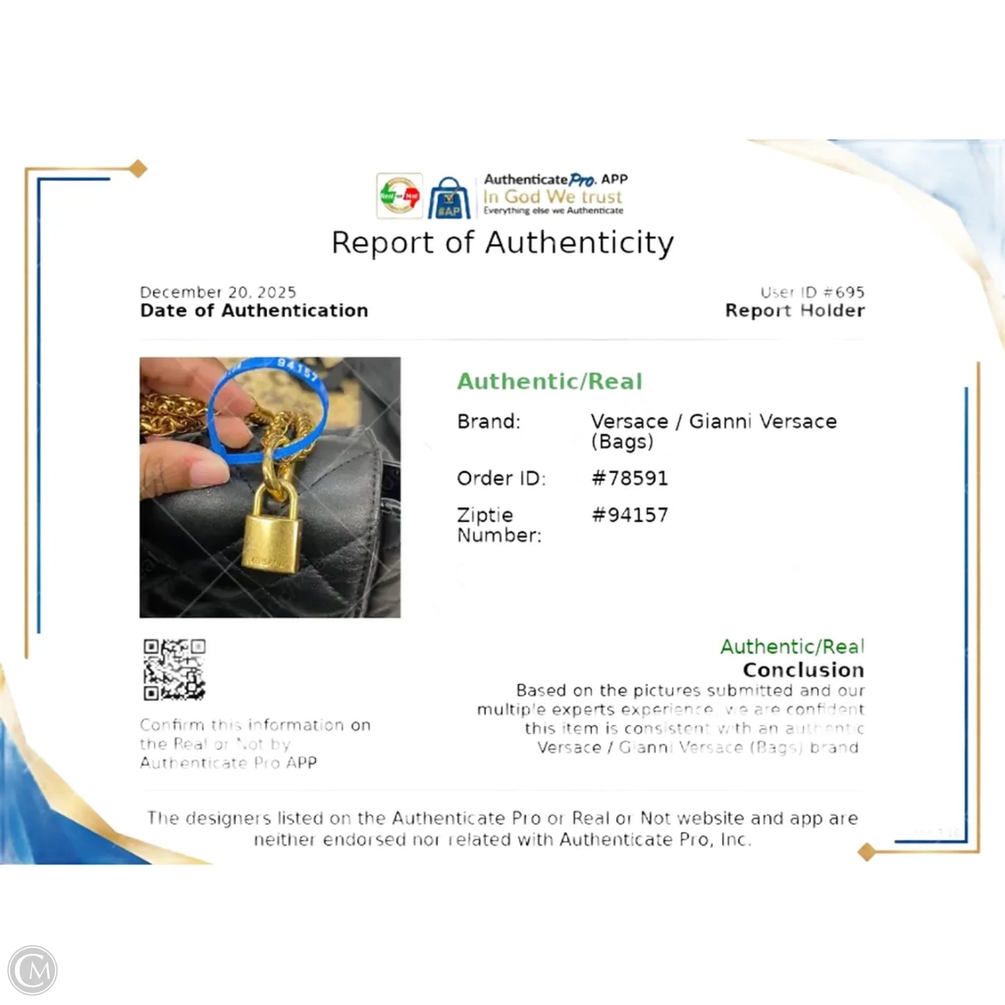 Handbag Luxury Designer By Versace, Size: Large