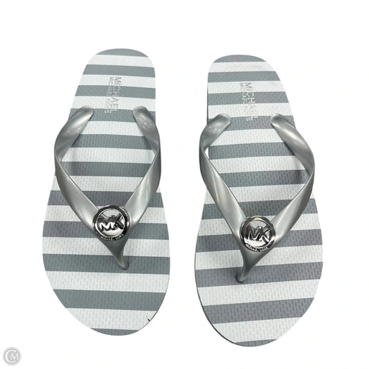 Sandals Flats By Michael By Michael Kors In Grey & White, Size: 9