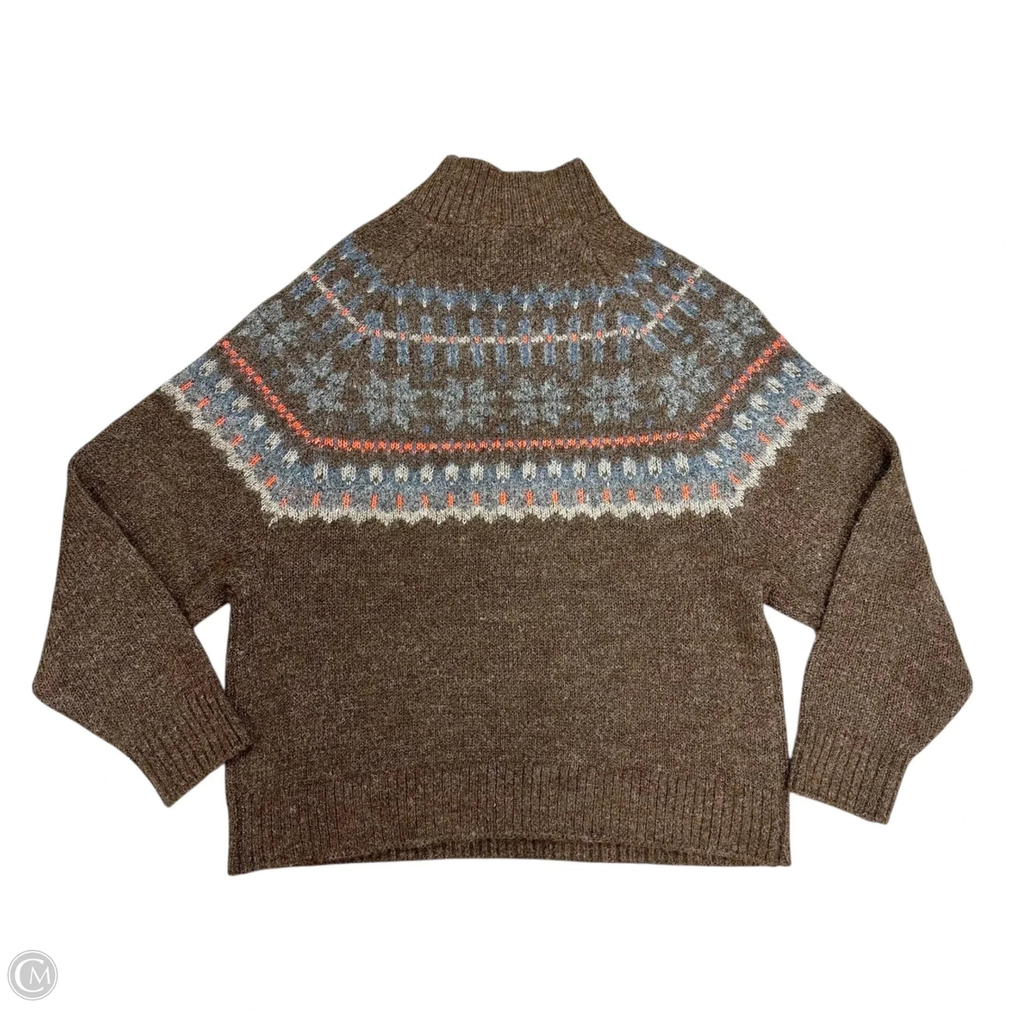Sweater By Old Navy In Brown & Orange, Size: M