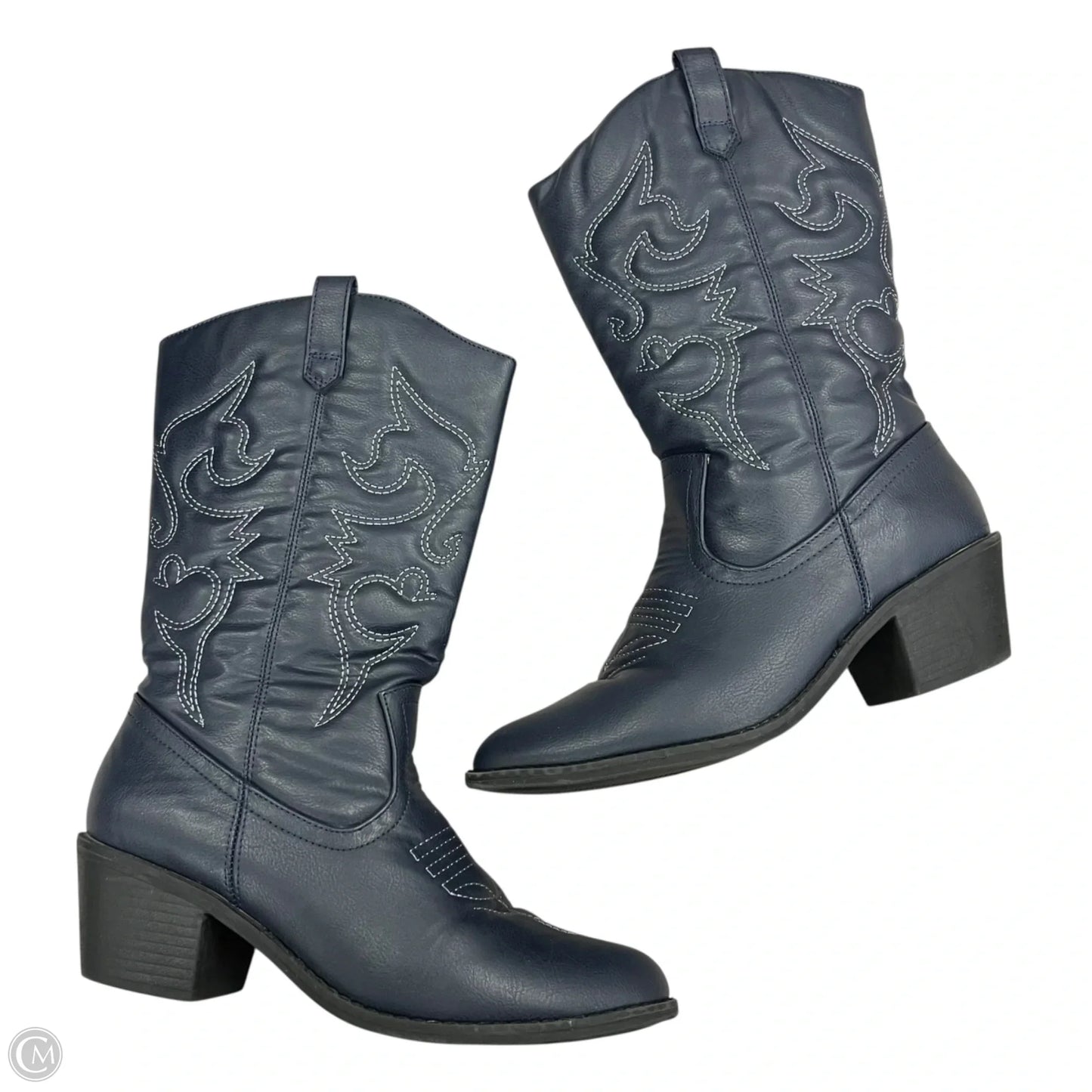 Boots Western In Navy, Size: 8
