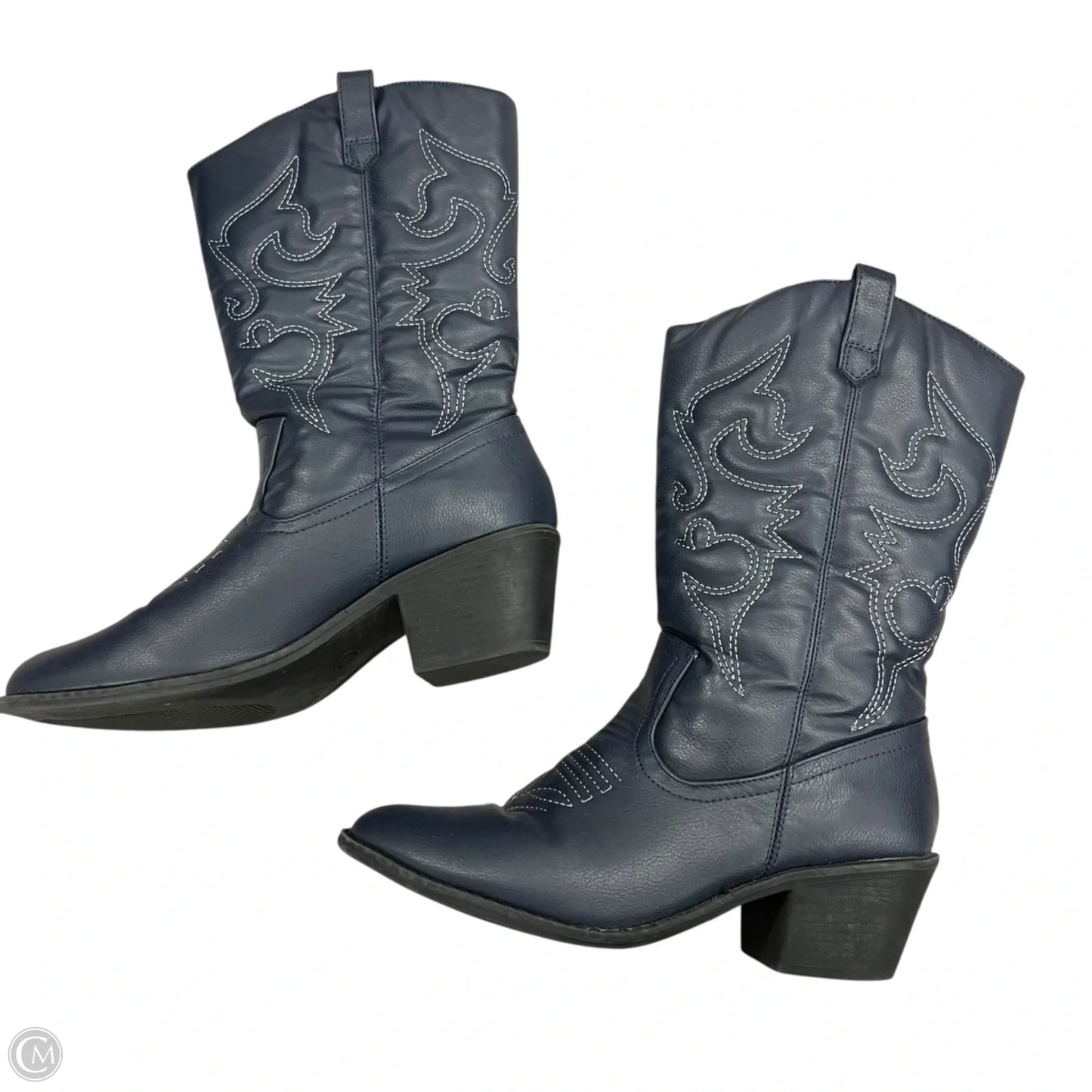 Boots Western In Navy, Size: 8