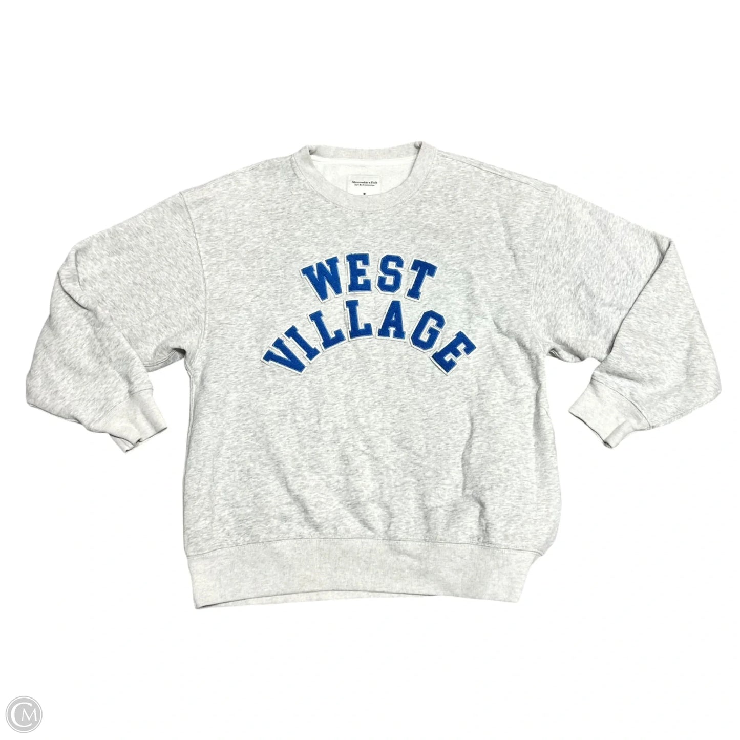 Sweatshirt Crewneck By Abercrombie And Fitch In Blue & Grey, Size: M