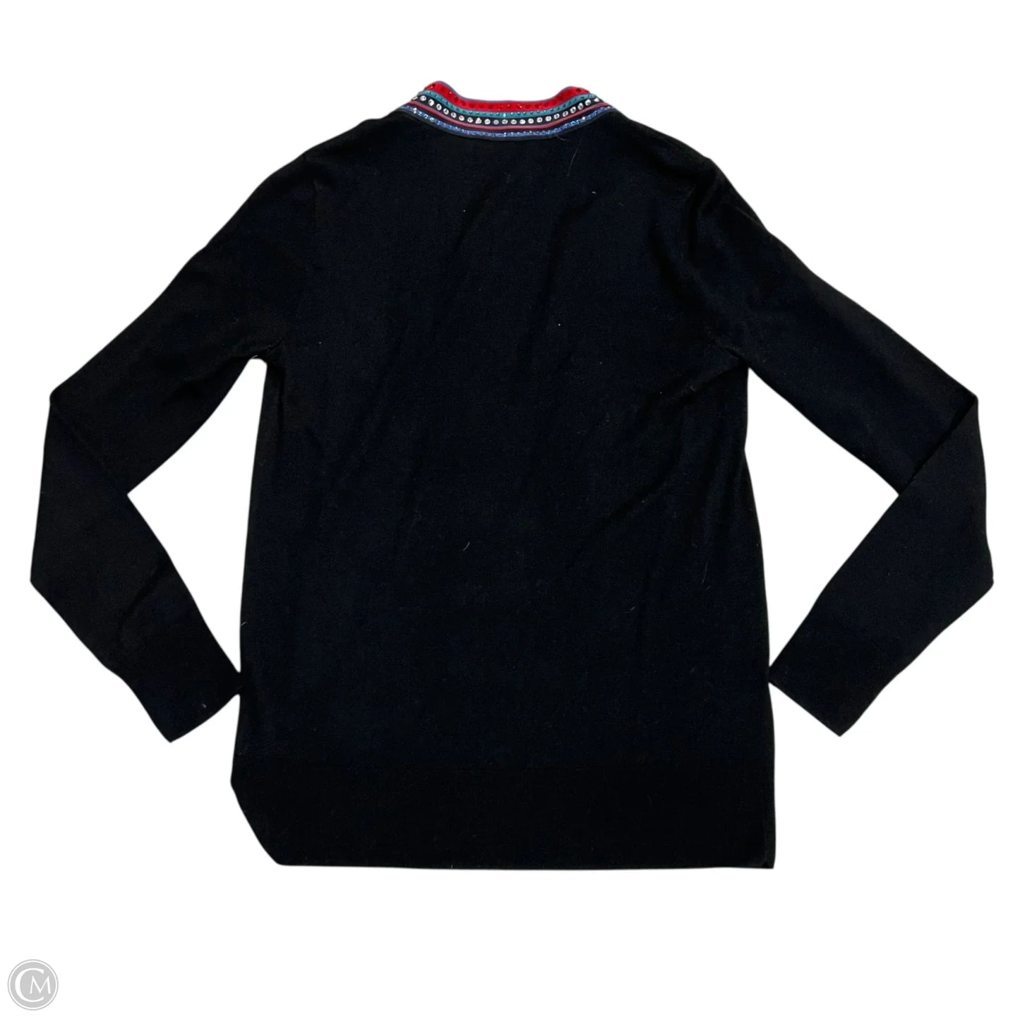 Top Long Sleeve Designer By Tory Burch In Black & Red, Size: Xs