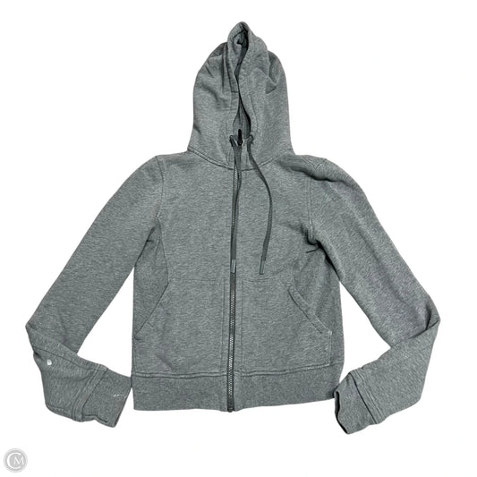 Athletic Sweatshirt Hoodie By Lululemon In Grey, Size: S
